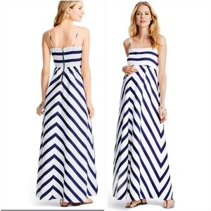 Jessica Simpson White Maternity Baby Shower Striped Maxi Full Length Dress Large
